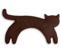 Leschi COUSSIN CHAUFFANT relâche les tensions de la nuque/bouillote pour micro-ondes/coussin en graines de blé pour femmes (cou, cervicales), enfants et bébés/Chat Minina, marron noir