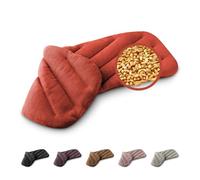 LESCHI XXL Coussin chauffant micro ondes (50x20cm) en coton 100% bio, 8 compartiments, rouge, Bouillotte graines de blé 100% bio, Bouillotte micro-ondes idéale pour réchauffer épaules cou dos nuque