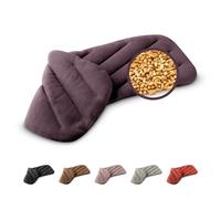 LESCHI XXL Coussin chauffant micro ondes (50x20cm) en coton 100% bio, 8 compartiments, violet, Bouillotte graines de blé 100% bio, Bouillotte micro-ondes idéale pour réchauffer épaules cou dos nuque