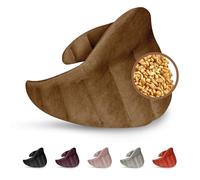 LESCHI XXL Coussin chauffant micro ondes (60x28cm) en coton 100% bio, 11 compartiments, marron, Bouillotte graines de blé 100% bio, Bouillotte micro-ondes idéale pour réchauffer épaules, cou, nuque