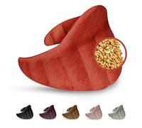 LESCHI XXL Coussin chauffant micro ondes (60x28cm) en coton 100% bio, 11 compartiments, rouge, Bouillotte graines de blé 100% bio, Bouillotte micro-ondes idéale pour réchauffer épaules, cou, nuque