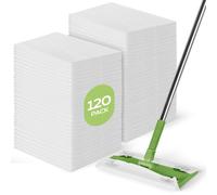 Leseed 120 Chiffons de Balayage secs Compatibles avec Swiffer Sweeper | Recharges Jetables Universelles, Anti-Peluches & Anti-Poussière, pour Sols, Parquet, Carrelage - Balai non inclus