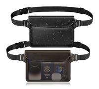 Leseed 2 PCS Pochette Étanche, IPX8 Sac Etanche avec Ceinture de Hanche Réglable, Sac Impermeable aux Pochette Telephone Portable pour Nautique, Pêche, Kayak, Baignade, Protection Téléphone