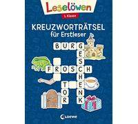 Leselöwen Kreuzworträtsel für Erstleser - 1. Klasse (Marineblau): Rätsel-Spaß zum Lesen- und Schreibenlernen für Kinder ab 6 Jahren