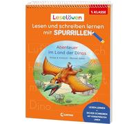 Leselöwen - Lesen und schreiben lernen mit Spurrillen - Abenteuer im Land der Dinos: Erstlesegeschichte trifft clevere Lernhilfe - Mit Silbenfärbung und vorgeprägten Wörtern für die 1. Klasse