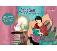 Leselust & Katzenglück: 15 Postkarten für Frauen, die Bücher lieben