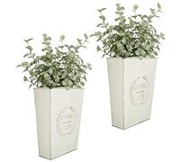 LESEN Lot de 2 Pots muraux métalliques rustiques, pour Plantes et Fleurs, décoration d'intérieur et d'extérieur