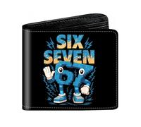 Leseogye Portefeuille italien RFID, 67 cm, pour enfants, en cuir noir, avec fermeture éclair, pliable, avec fermeture éclair, cadeau pratique pour adolescent garçon, c, 11.5*9.5*2cm, Classique