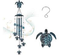 LESES Carillon à Vent Tortue de mer pour extérieur avec 4 Tubes en Aluminium pour Maison, Jardin, terrasse Idéal pour Souvenir de mère, Grand-mère ou Cadeau d'anniversaire