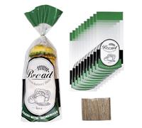 Lesibag Lot de 100 sacs à pain en plastique avec attaches torsadées pour mini pain/beignets/muffins/bagels faits maison - 20,3 x 45,7 x 7,6 cm (vert)