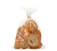 Lesibag Lot de 100 sacs à pain perforés en plastique avec attaches torsadées pour pain maison et boulangerie (20,3 x 30,5 cm)