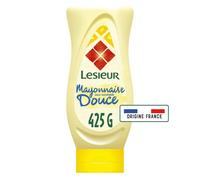LESIEUR - Mayonnaise Onctueuse Sans Moutarde, Texture Légère et Douceur Intense (Flacon 425g) - Lot de 4 - vendu par Lot