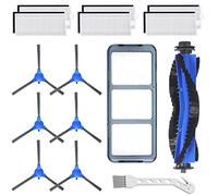 LesinaVac Kit de pièces de rechange pour Eufy RoboVac 11S, RoboVac 30, RoboVac 30C, RoboVac 15C, RoboVac 12, RoboVac 35C, kit d'accessoires pour robot, 6 filtres, 6 brosses latérales, 1 brosse
