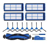 LesinaVac Kit de rechange pour aspirateur robot Eufy RoboVac 11S Max, RoboVac 15C Max, RoboVac 30C Max, comprenant 1 brosse principale, 8 brosses latérales, 4 filtres, 1 brosse de nettoyage bleue