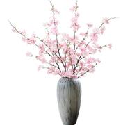 LESING Lot de 4 branches de cerisier artificielles avec fleurs en fausse soie pour décoration de mariage, maison, bureau, fête Rose-1