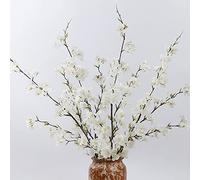 LESING Lot de 4 Fleurs de Cerisier artificielles en Soie pour Mariage, Maison, Bureau, fête (Blanc-1)