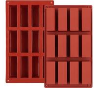 Leslady Moule pour les Rectangulaire Pâtisserieles Moule Barres Céréalières en Silicone, Lot de 2 Moules 12 Cavités