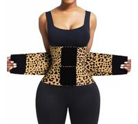 LESMIRE Ceinture gainante pour abdominaux, contrôle du ventre, ceinture gainante pour le dos, ceinture gainante avec triple enveloppe, confortable et respirante, grande taille, léopard, L