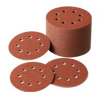 LESNIC 100 Grain Feuilles Abrasives 50pcs, 125mm 5 pouces 8 trous Disques Abrasifs pour Ponceuse Orbitale et tous les Outils Oscillants (100# x 50pcs)