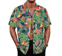 LESOCUSTOM Chemises hawaïennes des années 80 et 90 vintage pour hommes boutonnage vers le bas chemise à manches courtes années 80 tenue soirée disco plage, XL