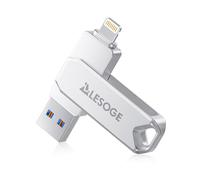 LESOGE Cle USB 512 Go Apple Certifié MFI, 3 en 1 Clé Flash Drive Photo Stick 3.0, Clé USB C pour iPhone, iPad, Mac, Android, Type-C, PC (Gris)