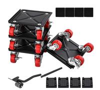 LESOLEIL meuble Lourd, Roulette Deplacement en Acier avec Roue Rotative 360°, Kit pour Déplacer Réfrigérateur, Canapé, Charge 800 kg