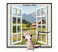 Lesone Filet de sécurité pour chat - Autocollant - Anti-moustiques - Lavable - Moustiquaire - Maille lavable - Pour fenêtre de balcon