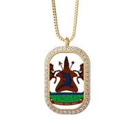 Lesotho afnational emblème Collier Pendentif Diamant Cristal Doré Bijoux