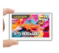 LESOWN Petit moniteur auxiliaire 5 pouces 480 x 800 IPS HDMI USB mini petit écran d'affichage d'état boîtier en métal blanc pour surveiller la température du PC