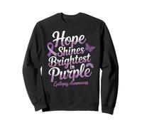l'espoir Brille Le Plus Fort dans l'épilepsie Violette Sweatshirt