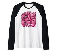 l'espoir est Plus Fort Que la Peur Ruban Rose Contre Le Manche Raglan