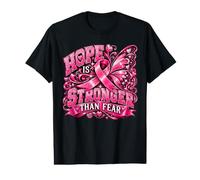 l'espoir est Plus Fort Que la Peur Ruban Rose Contre Le T-Shirt Graphique avec Valeur