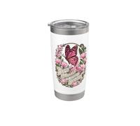 L'espoir fleurit à chaque saison : Butterfly Survivor Rebirth Life Gobelet isotherme en acier inoxydable double paroi