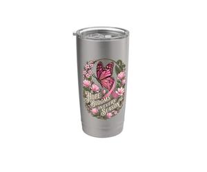 L'espoir fleurit à chaque saison : Butterfly Survivor Rebirth Life Gobelet isotherme en acier inoxydable double paroi