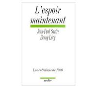 L'espoir maintenant - Présentés et suivis du Mot de la fin - Jean-Paul Sartre - Verdier - Livre