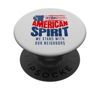 l'esprit américain : Nous, Le Peuple, soutenons la démocratie de nos voisins PopSockets PopGrip Adhésif