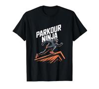 l'esprit d'aventure de Haut vol de Parkour Ninja T-Shirt Graphique avec Valeur, Homme, Noir, M