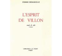 L'Esprit de Villon Étude de style - Pierre Demarolle - Nizet - broché - Essai
