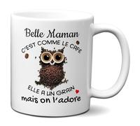 L'Esprit Des Anges Tasse-Mug Cadeau - Belle Maman c'est comme le Café elle a un Grain- Idée Cadeau Humour Maman Original Anniversaire Fête de Mères