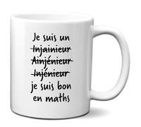 L'Esprit Des Anges Tasse-Mug Cadeau Collègue Ingénieur Bon en Maths Humour Rigolo Amusant