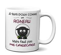 L'Esprit Des Anges Tasse-Mug Cadeau Humour - Je Suis Doux Comme Un Agneau Mais Faut Pas Me Chercher -Original Drole Rigolo Anniversaire Papa Maman