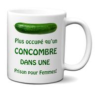 L'Esprit Des Anges Tasse Mug Cadeau Humour Original - Plus occupé qu'un Concombre- Amusant Rigolo Papa Maman Collègue Ami
