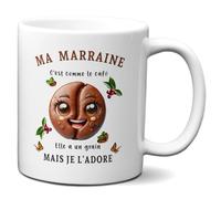 L'Esprit Des Anges Tasse Mug Cadeau Marraine Comme le Café Je l'adore - Original Baptême Anniversaire Humour
