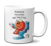 L'Esprit Des Anges Tasse Mug Cadeau - Monsieur toujours aux Toilettes Emoji - Anniversaire Homme Humour
