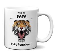 L'Esprit Des Anges Tasse-Mug Cadeau - Mug de Papa Pas Touche Tigre- Idée Cadeau Humour Papa Original Anniversaire Fête de Pères