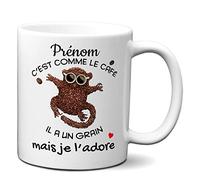 L'Esprit Des Anges Tasse-Mug Cadeau Personnalisable Prénom Ami Anniversaire - C'est Comme le Café Je l'Adore - Humour Rigolo Amusant