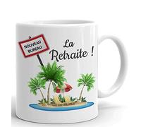 L'Esprit Des Anges Tasse-Mug Cadeau Retraite- La Retraite Mon Ile de Vacances-Original Drole Rigolo Amusant pour Homme ou Femme