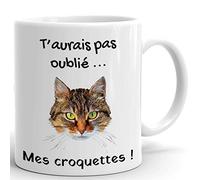 L'Esprit Des Anges Tasse-Mug Chat Humour -T'aurais Pas Oublié Mes Croquettes- Idée Cadeau Drole Rigolo Humoristique Petit Déjeuner Amusant