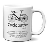L'Esprit Des Anges Tasse-Mug Cycliste Humour Cyclopathe Maniaque du Vélo - Idée Cadeau Original Papa Anniversaire Parrain