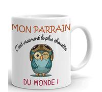 L'Esprit Des Anges Tasse Mug - Mon Parrain C'est Vraiment Le Plus Chouette Du Monde - Idée Cadeau Original Baptême Parrain Anniversaire